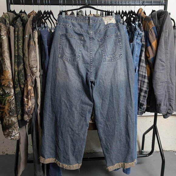 CRAZY Mikey baggy True Religion jeans with custom hem - Picture 1 of 6